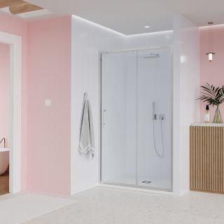 Душевая дверь Veconi Evo 100 CH, 1100x1950, хром, стекло прозрачное